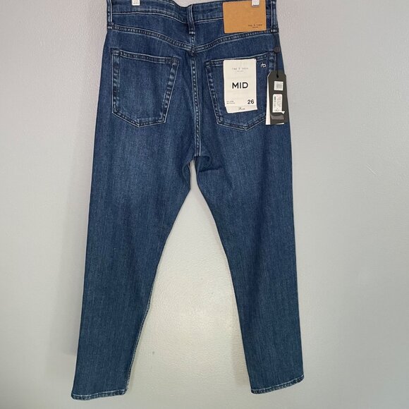 RAG & BONE rosa mid rise boyfriend jeans with button fly in emory with holes siz - Picture 7 of 8